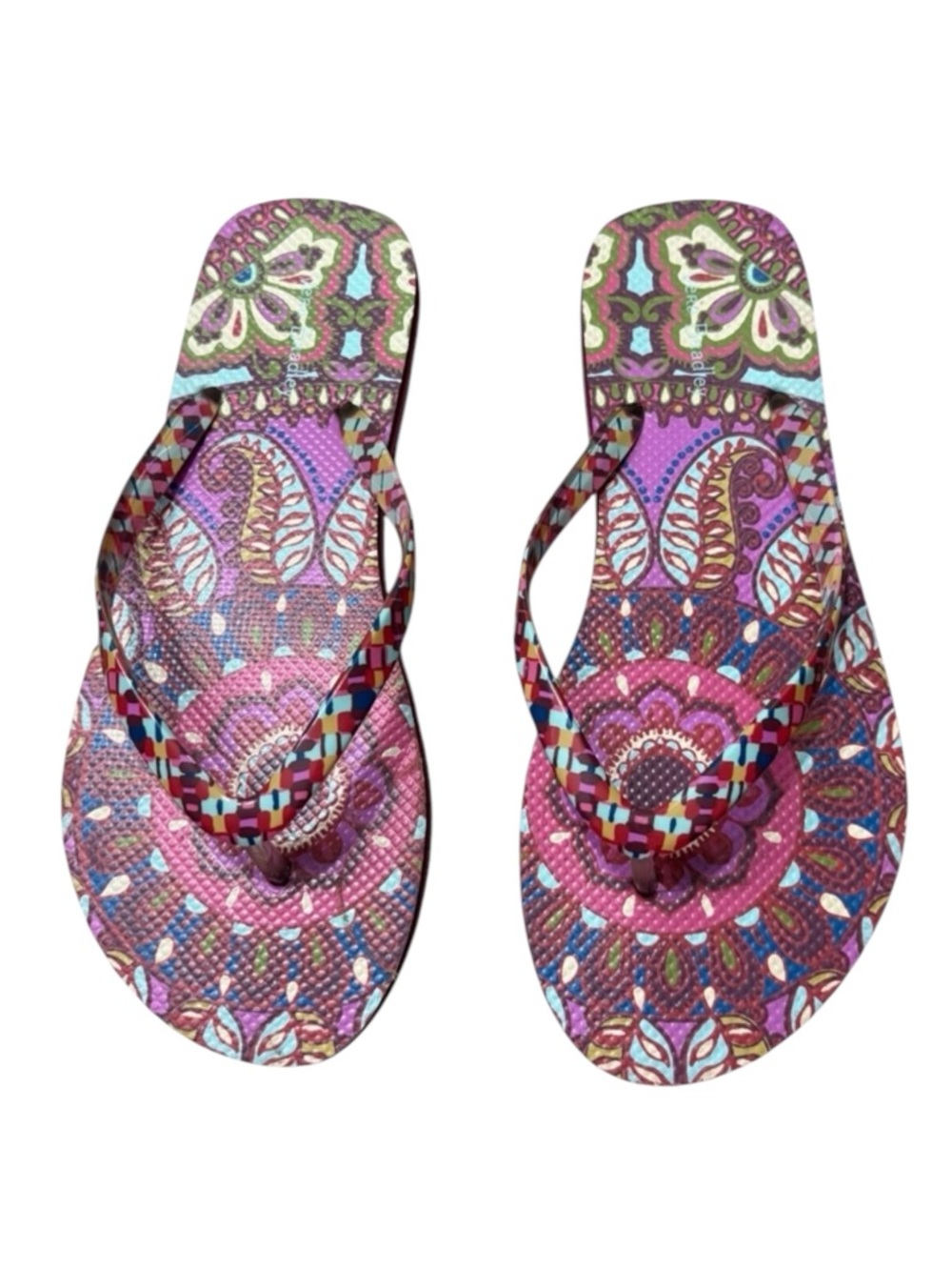 VERA BRADLEY Colorful Flip Flops Size 9/10 -- GORGEOUS POP OF COLOR!!!